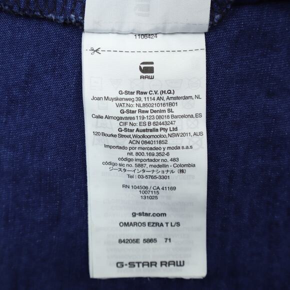 G-Star Raw Men's Long Sleeve Pullover Mock Turtle Neck Heathered Blue Sz M - Picture 10 of 13